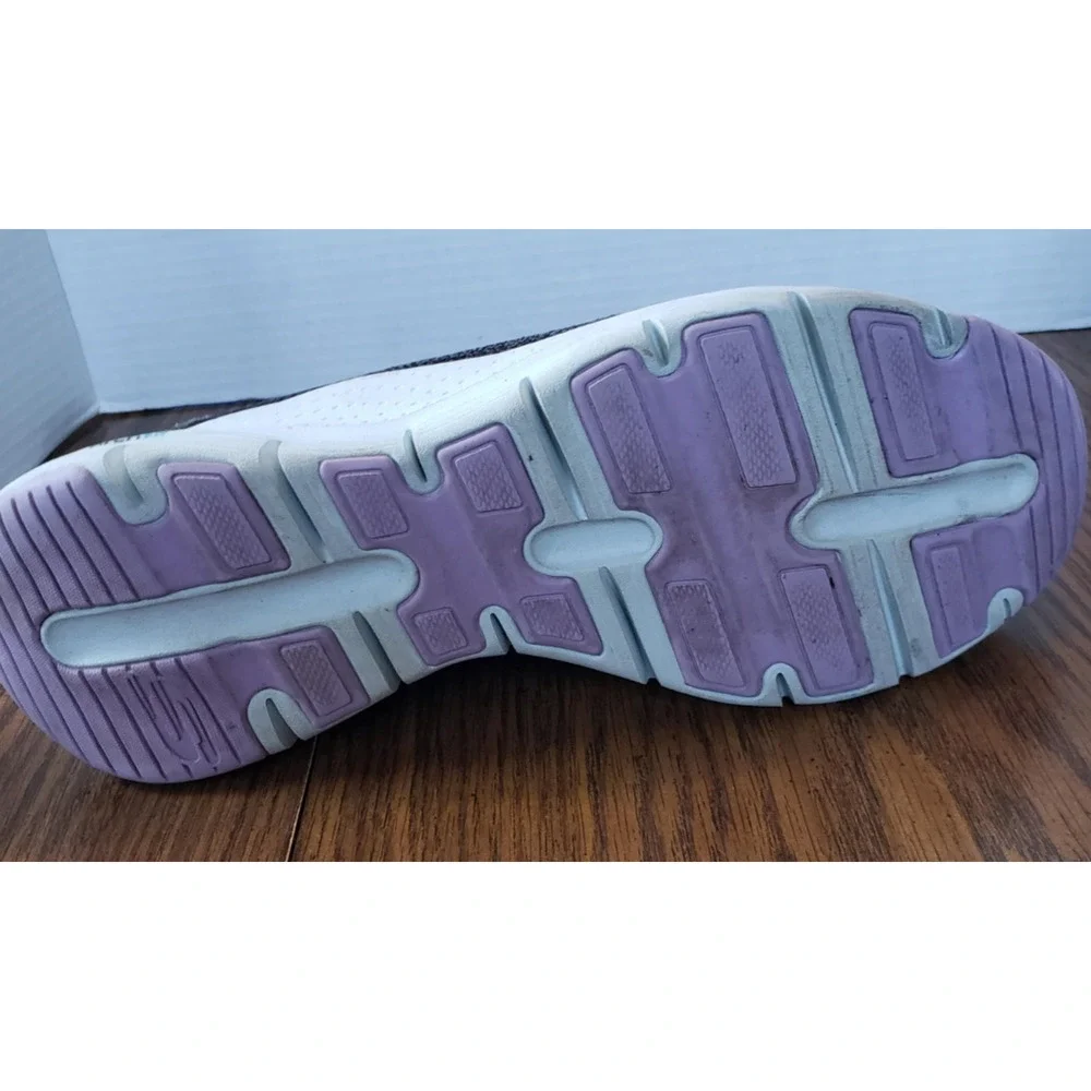 Skechers Comfy Wave Woman's Arch Fit Size 11 Black Lavender Shoes - Picture 14 of 15